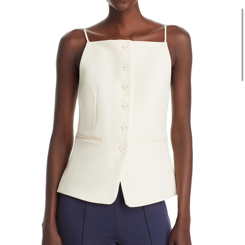 STAUD Una Sleeveless Button Down Top *NWT*